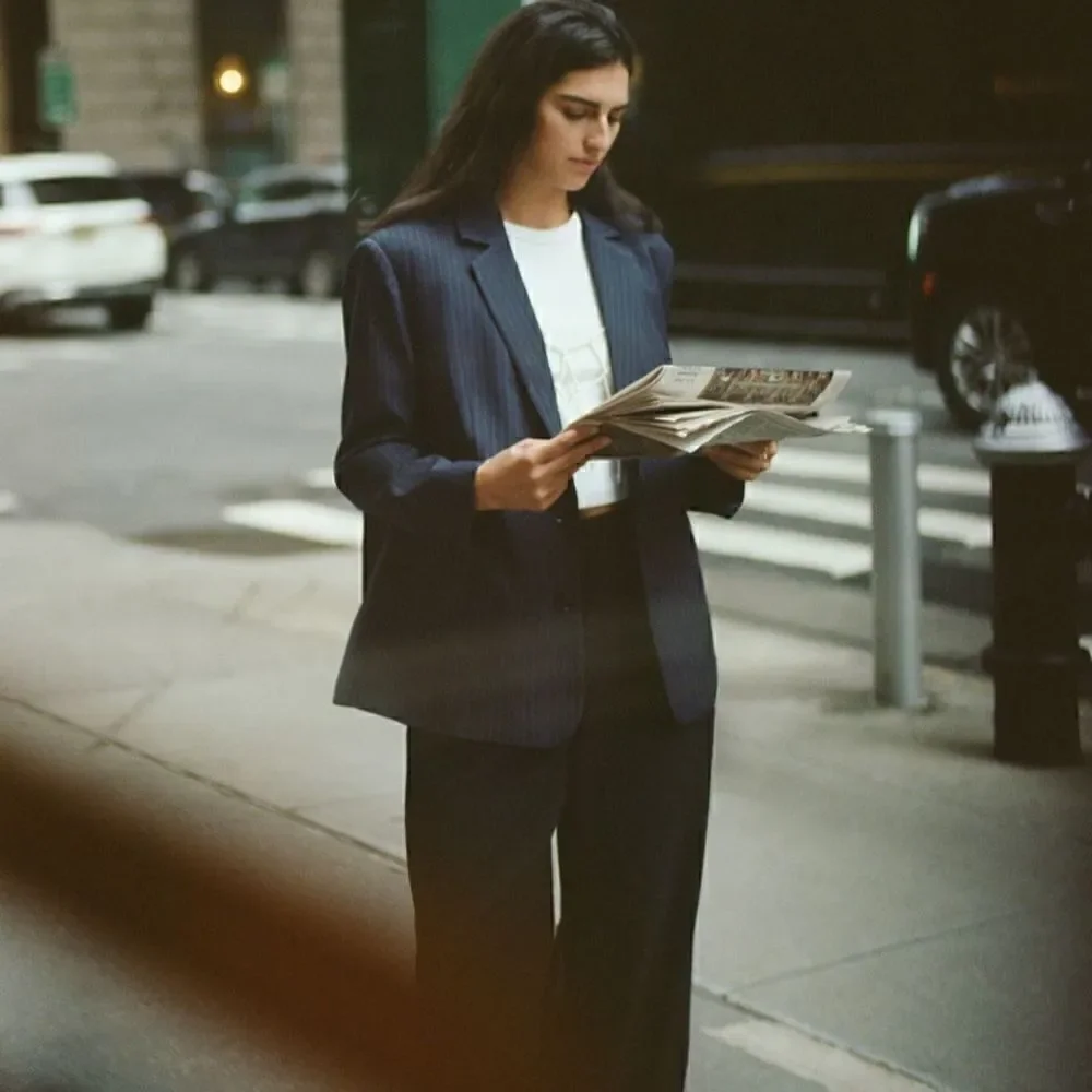 Mare Mare X Anthropologie pinstripe blazer - Picture 3 of 8